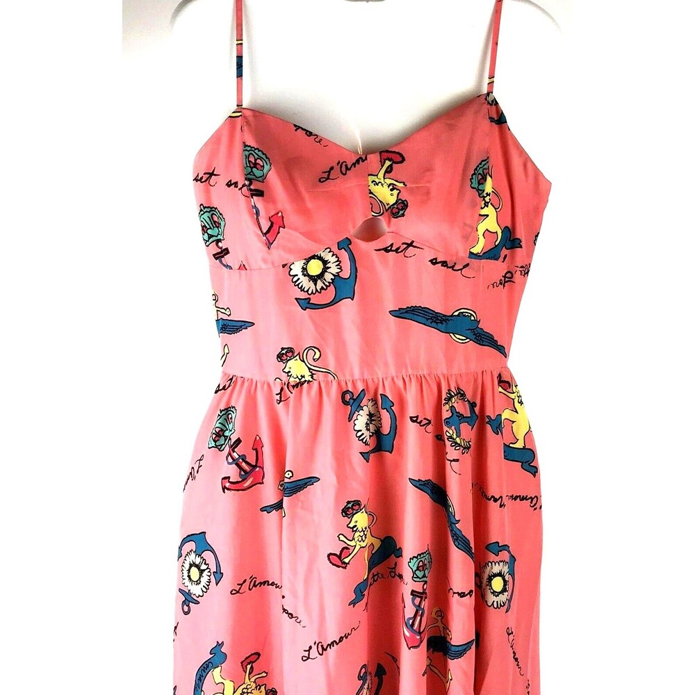 Nanette Lepore Dress LArmour Logo Spell Out Sailor Beach Crest Anchor Sailing 7